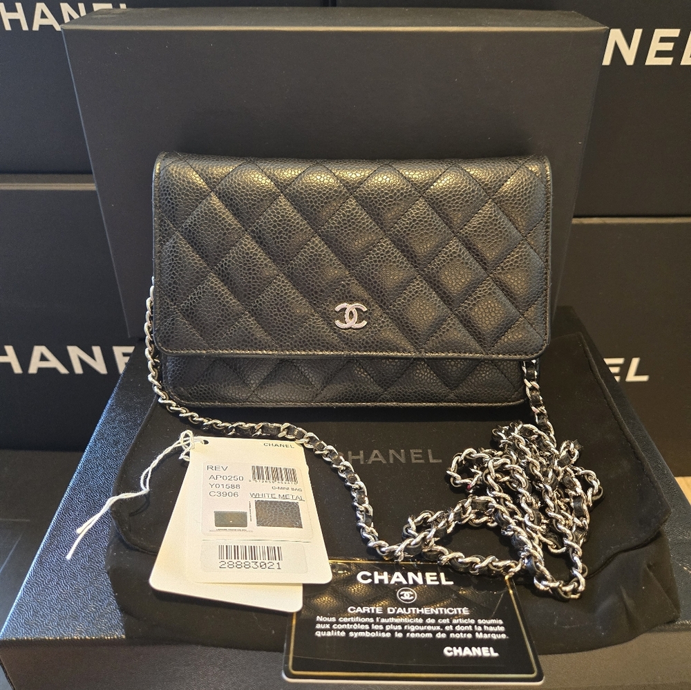 Chanel WOC Caviar with silver hardware